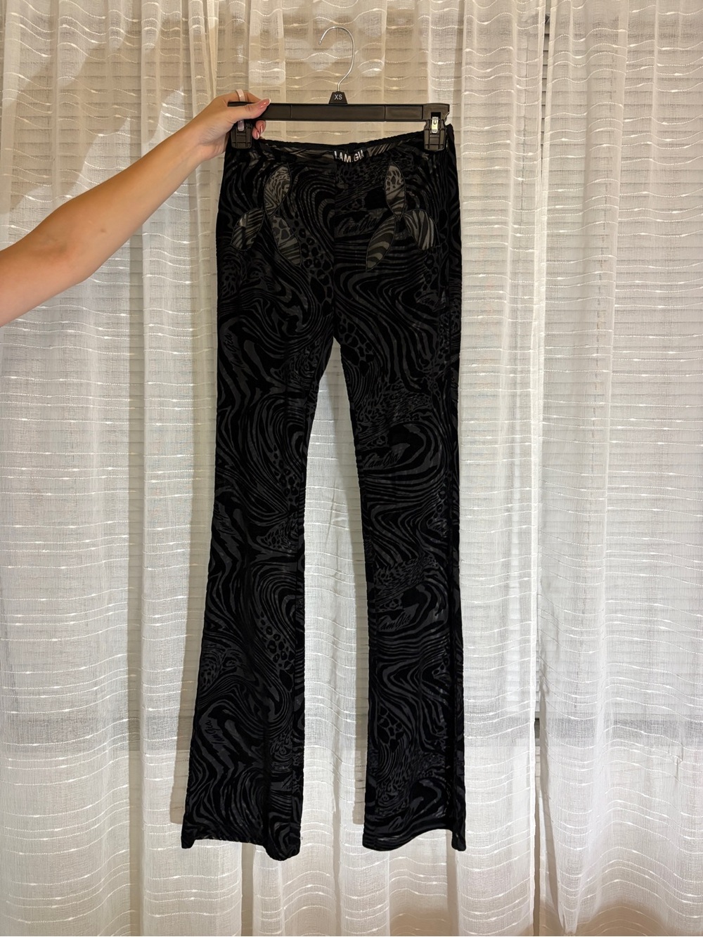 I.AM.GIA Black Swirl Flare Pants